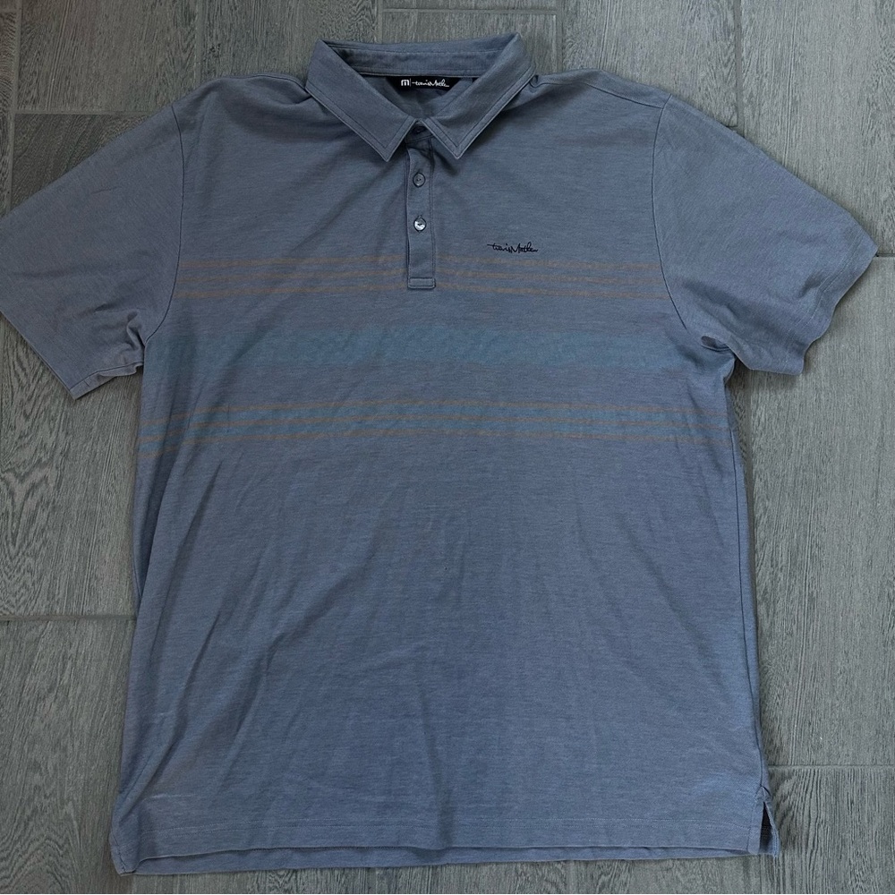 Travis Mathew Mens Chest Stripe Golf Polo Shirt Size 2XL